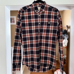 Gant by Michael Bastian Pullover Plaid Shirt - Red, White, and Black